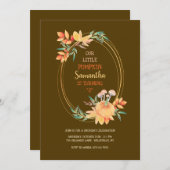 楕円形のかぼちゃのフレーム 背景色をお選びください 招待状 (正面/裏面)