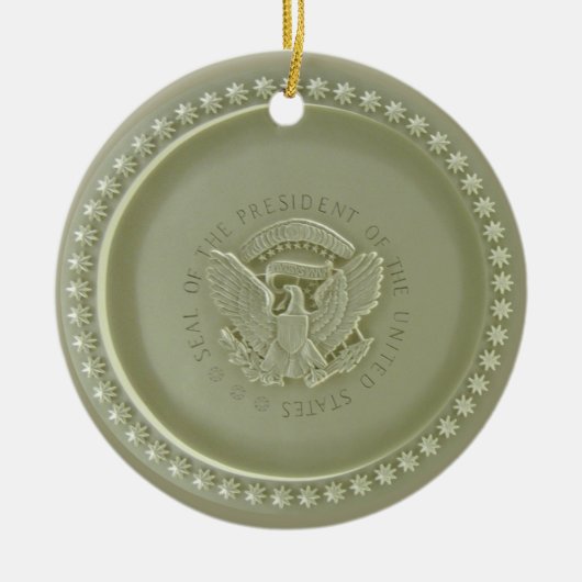 楕円形のオフィスの天井、大統領のな米国のシールOrnamen セラミックオーナメント (正面)