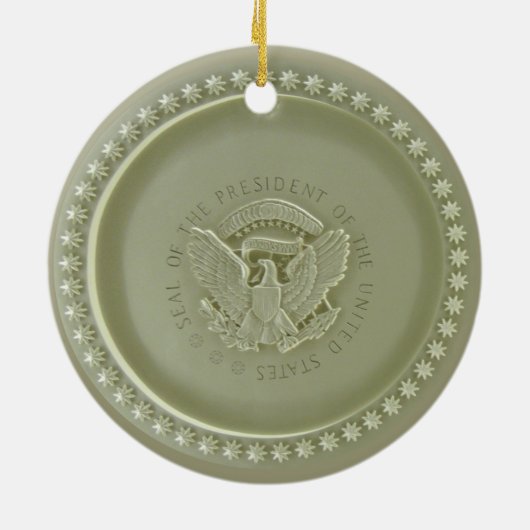 楕円形のオフィスの天井、大統領のな米国のシールOrnamen セラミックオーナメント (裏面)