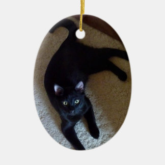 楕円形のオーナメント-カスタムな写真 セラミックオーナメント