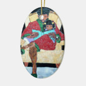 楕円形のオーナメント#23 セラミックオーナメント (左)