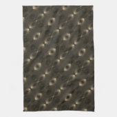 楕円形のシルキー反復'無限シンボル'、セピア キッチンタオル (縦)