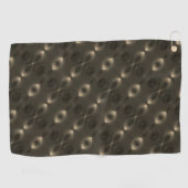 楕円形のシルキー反復'無限シンボル'、セピア ゴルフタオル (横)