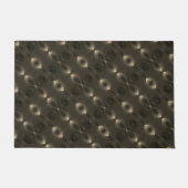 楕円形のシルキー反復'無限シンボル'、セピア ドアマット (正面)