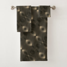 楕円形のシルキー反復'無限シンボル'、セピア バスタオルセット