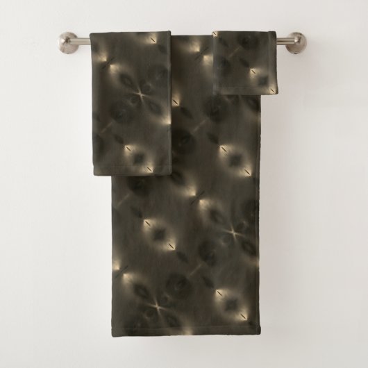 楕円形のシルキー反復'無限シンボル'、セピア バスタオルセット (インサイチュ)