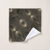 楕円形のシルキー反復'無限シンボル'、セピア バスタオルセット (ウォッシュタオル)