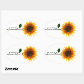 楕円形のステッカー – あなたは私の太陽の光 楕円形シール (シート)