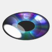 楕円形の光沢のある目のシール 楕円形シール (正面)