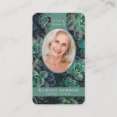 楕円形の写真多汁記念碑祈りの言葉カード コーリングカード (正面)