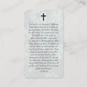 楕円形の写真多汁記念碑祈りの言葉カード コーリングカード (裏面)