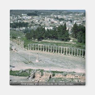 楕円形の広場、Decapolis古代都市Jarash、ヨルダン マグネット