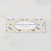 楕円形の枠を持つファンシー水彩羽 スキニー名刺 (裏面)