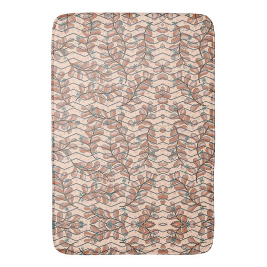 楕円形の植物性フローラ抽象芸術バスマット バスマット (正面縦)