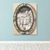 楕円形の皿 キャンバスプリント (インサイチュ (ウッドフロア))