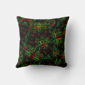 楕円形の破壊、上向きのラインは緑から赤まで派手 クッション (裏面)