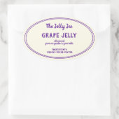楕円形の缶詰グレープゼリーあなたの会社名ラベル 楕円形シール (バッグ)