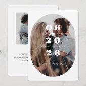 楕円形の華麗なフレーム セーブザデート (正面/裏面)