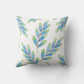 楕円形の葉のパターン クッション (裏面)