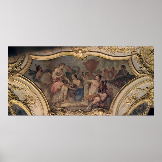 楕円形の装飾パネルサロン ポスター (正面)