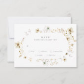 楕円形の豊富な乾燥ヤナギのパンパ結婚ス 出欠カード (正面)