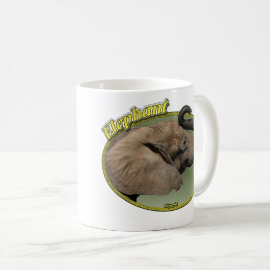 楕円形の象 コーヒーマグカップ (正面右)