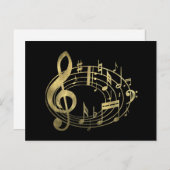 楕円形の黄金の音符 ポストカード (正面/裏面)