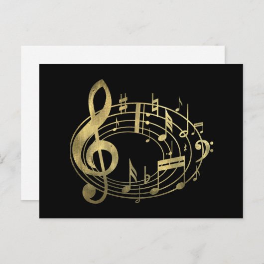 楕円形の黄金の音符 ポストカード (正面/裏面)