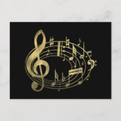 楕円形の黄金の音符 ポストカード (正面)