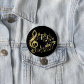 楕円形の黄金の音符 缶バッジ (インサイチュ)