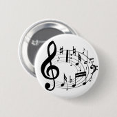 楕円形の黒い音符 缶バッジ (正面&裏面)