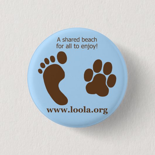 楕円形のLOOLAorgの金属ボタン 缶バッジ (正面)