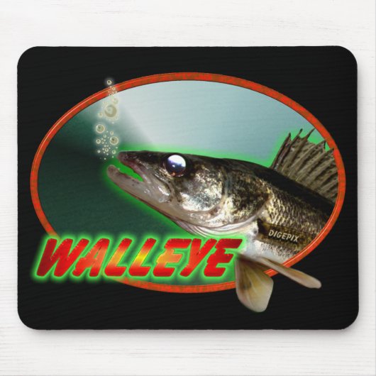 楕円形のWalleye マウスパッド (正面)
