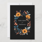 楕円形ひまわりリース結婚ズ セーブザデート (裏面)