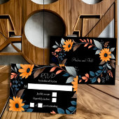 楕円形ひまわりリース結婚ズ 出欠カード