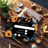 楕円形ひまわりリース結婚ズ 出欠カード