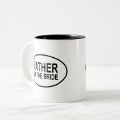 楕円形を結婚している花嫁の父 ツートーンマグカップ (正面左)