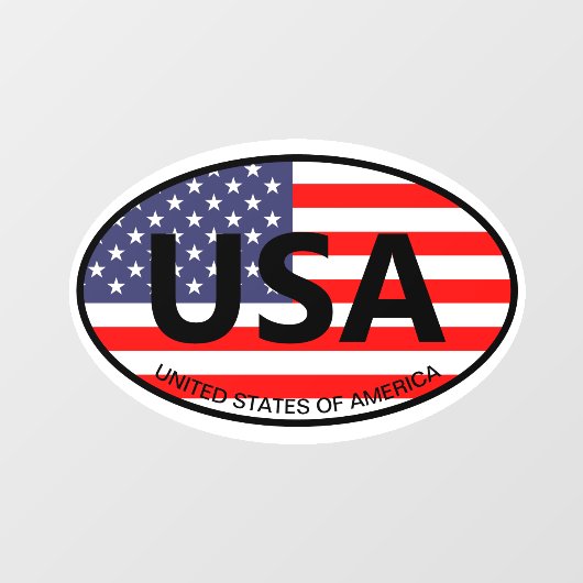 楕円形アメリカ国旗のアメリカ国別車 ウィンドウサイン