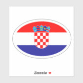 楕円形クロアチア国旗のビニールカーのシール シール (シート)