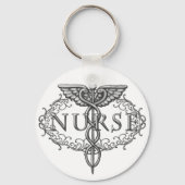 楕円形シルバーカドゥセウスナース キーホルダー (正面)