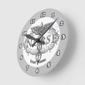 楕円形シルバーカドゥセウスナース ラウンド壁時計 (傾斜)