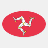 楕円形ステッカーの男の島の国旗 楕円形シール (正面)