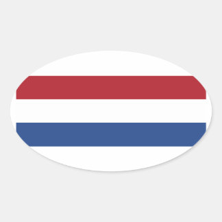 楕円形ステッカーオランダの国旗 楕円形シール