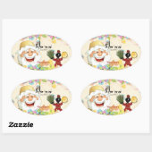 **楕円形ノウルーズをテーマにしたシール** 楕円形シール (シート)