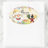 **楕円形ノウルーズをテーマにしたシール** 楕円形シール (バッグ)