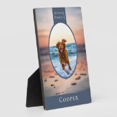 楕円形フォトビーチドッグメモリアル記念 フォトプラーク (側面)