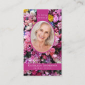 楕円形フォトフローラメモリアル祈りの言葉カード コーリングカード (正面)