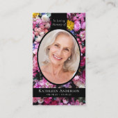 楕円形フォトフローラメモリアル祈りの言葉カード コーリングカード (正面)