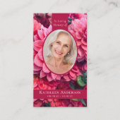 楕円形フォトフローラメモリアル祈りの言葉カード コーリングカード (正面)