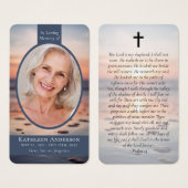 楕円形フォト海メモリアル祈りの言葉カード (正面&裏面)